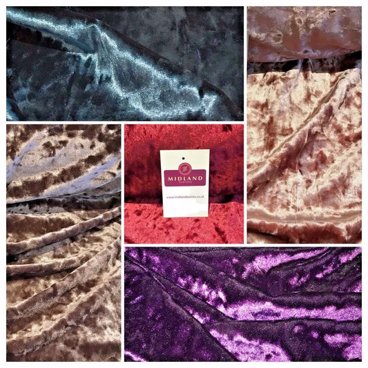 Ice Crushed plush Velvet ideal for Dress Fabric 58" Wide M796 Mtex