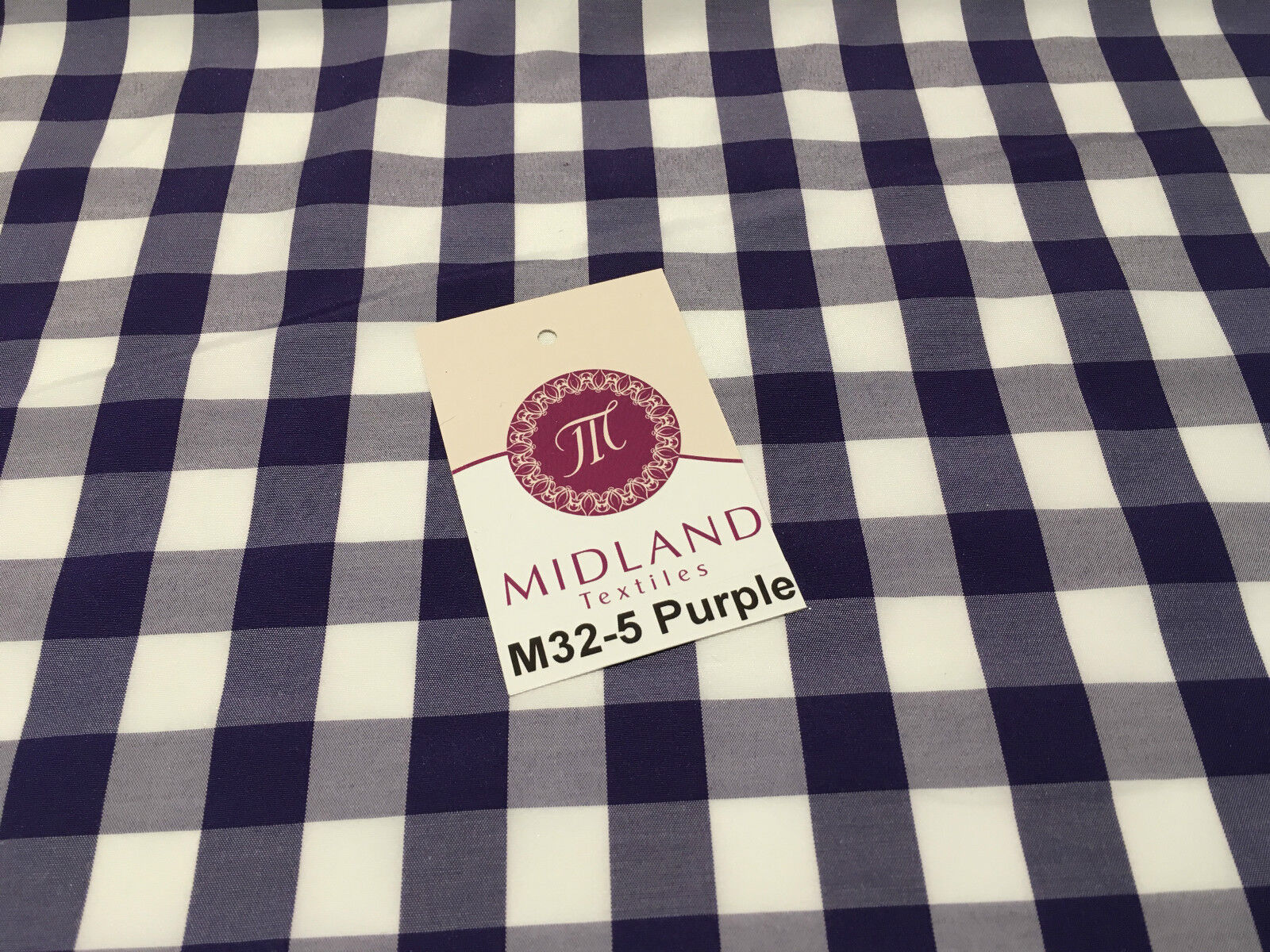 15mm by 15mm Gingham Check Fabric 80% Polyester 20% Cotton 58' Wide M32 Mtex