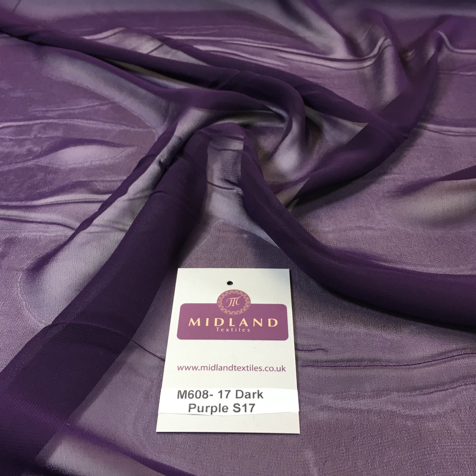 £2.50 Hi-Multi Caress Chiffon Sheer Fabric Semi-Transparent 42' M608 Mtex