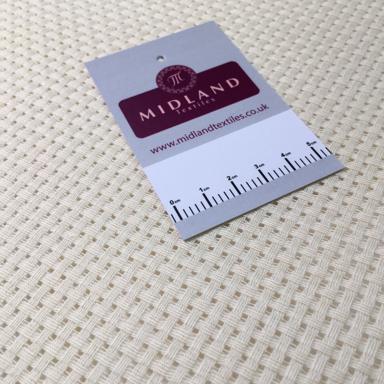 £8.00 Plain Cream Binca matt 100% cotton  Fabric 50 cm MD1410 Mtex
