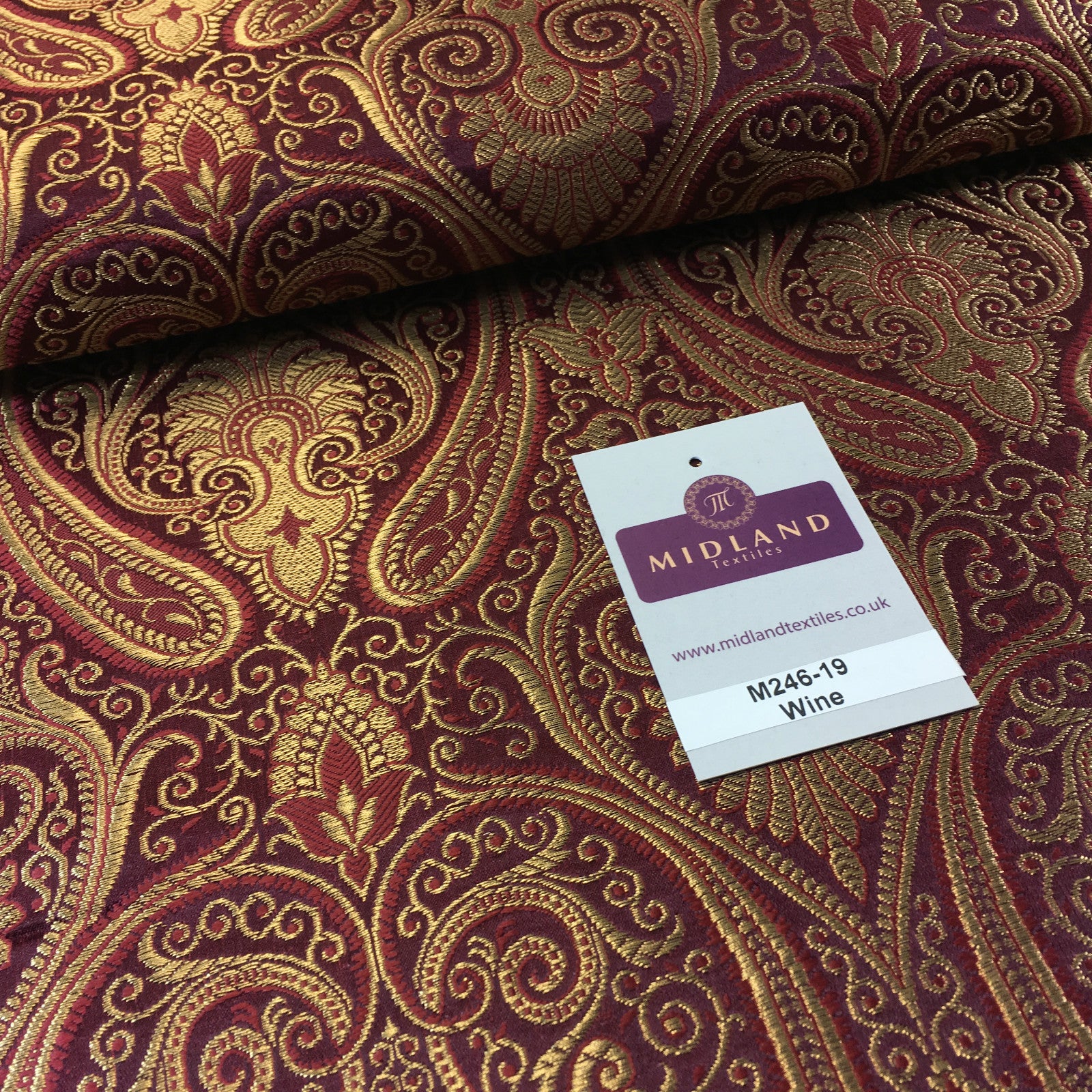 £14.99/m Luxury Gold Paisley Indian Banarsi Brocade Fabric M246 Metallic Bridal