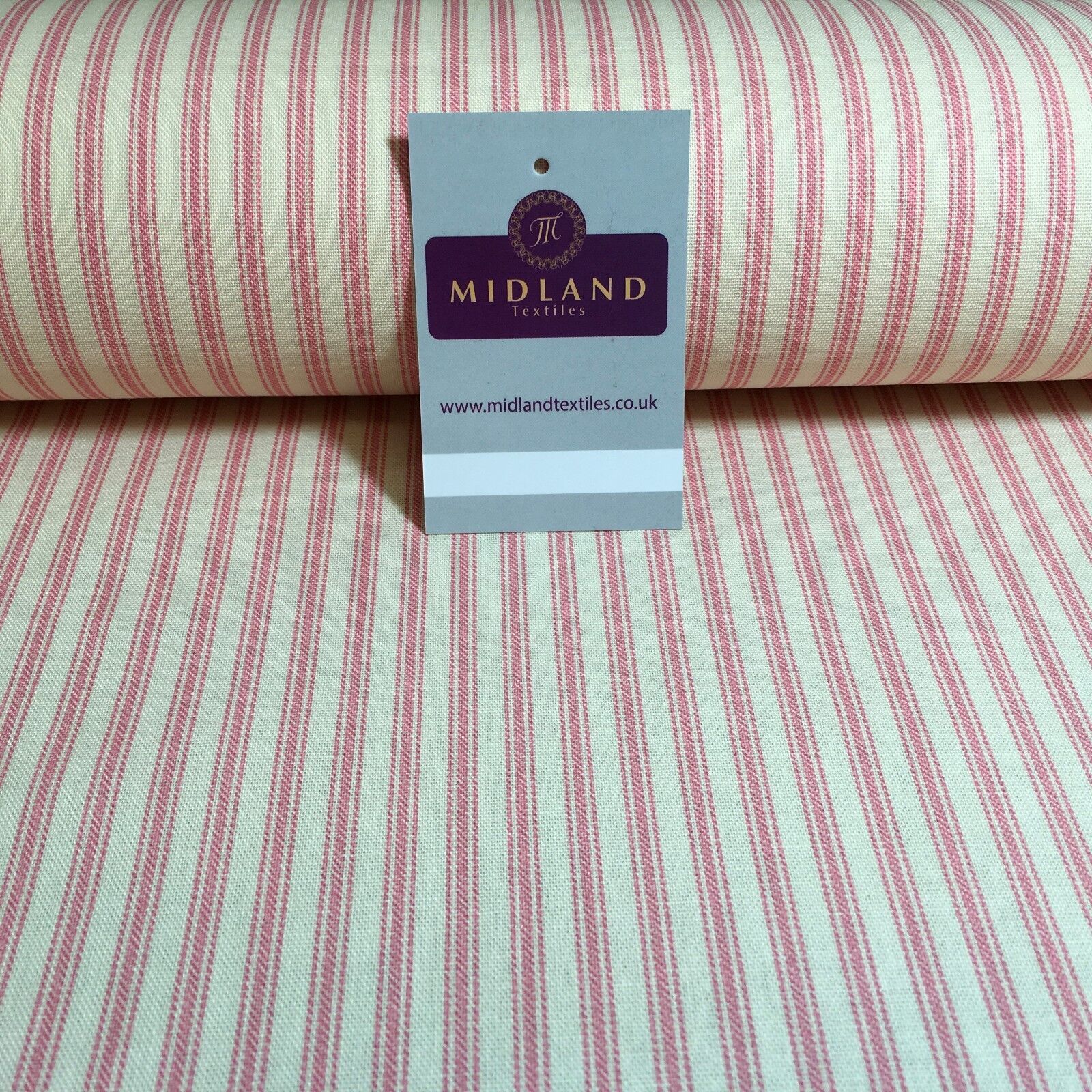 100% Cotton cream base canvas classic Striped Ticking fabric 45' M757