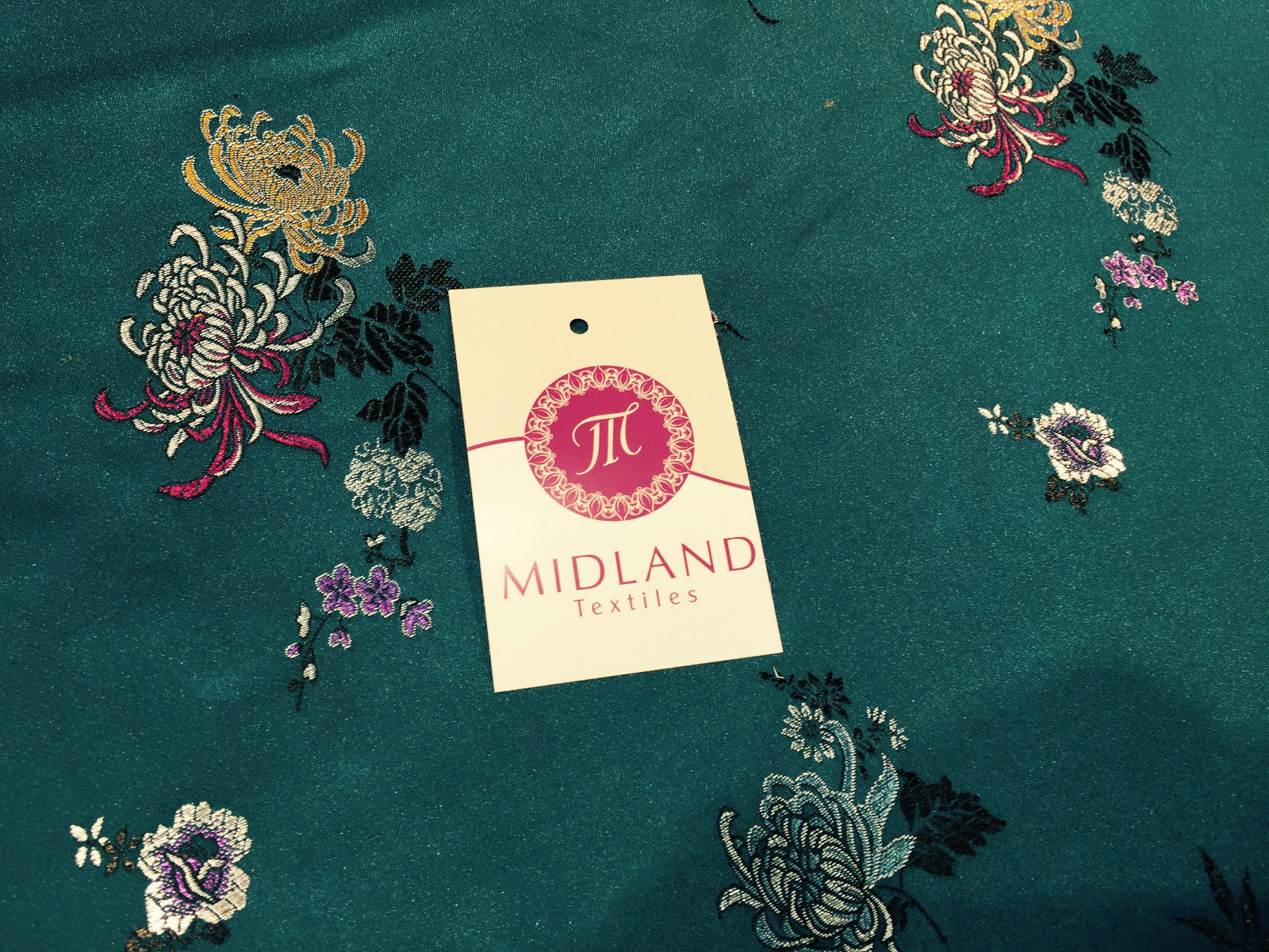 £7.99 Chinese Floral Blossom Oriental Brocade Satin 44' Wide  M241 Mtex