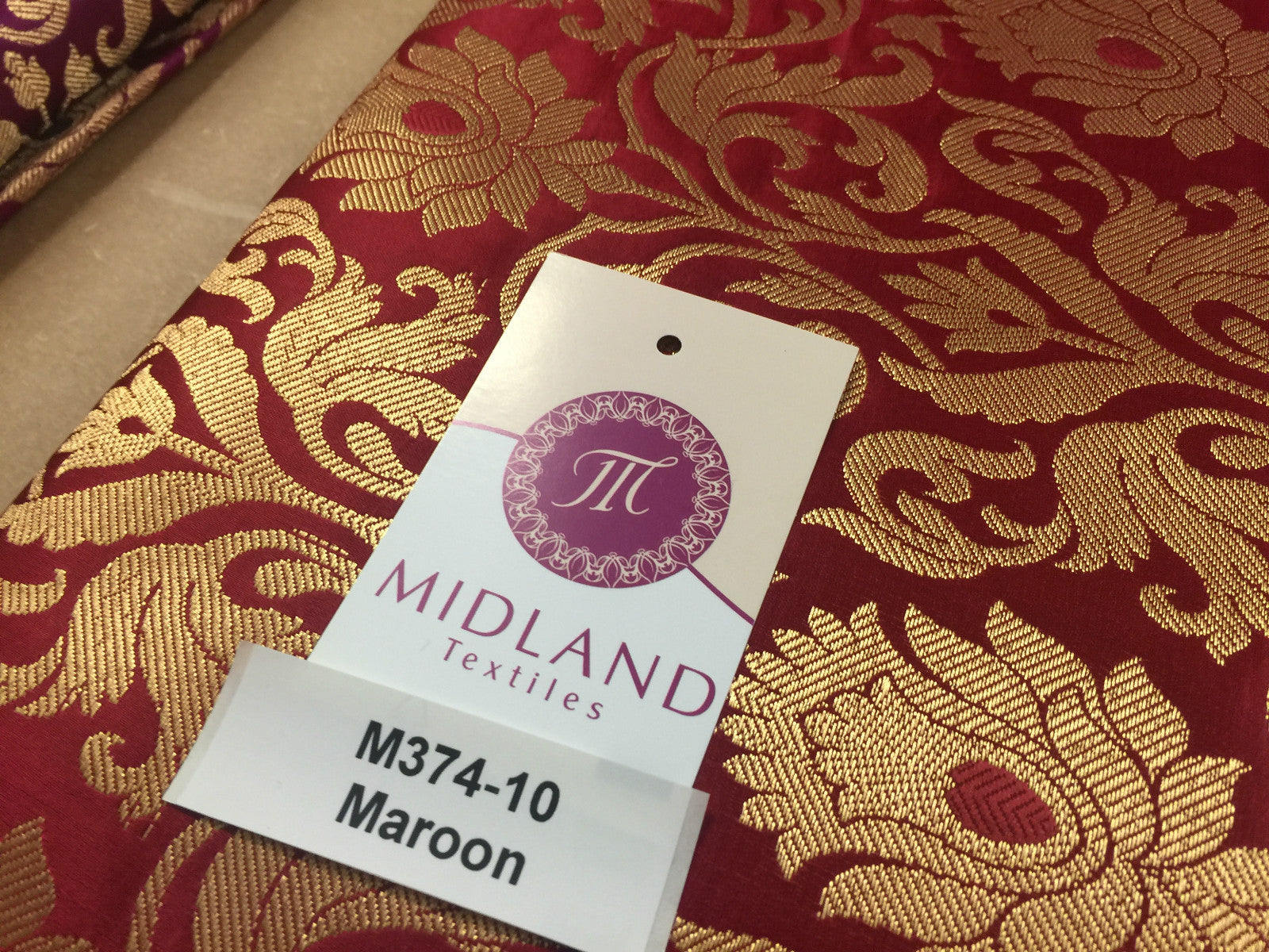 Indian floral ornamental gold metallic Banarsi brocade 44 inches wide M374 Mtex