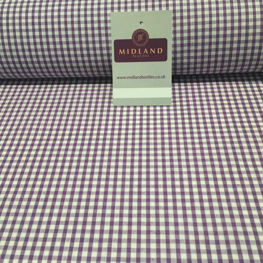 New 1/8 Gingham Polycotton Fabric  12 colours 44 wide Midtex M23 Mtex