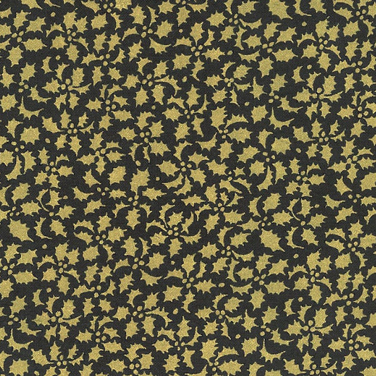 Black Merry Christmas themed 100% Cotton Patchwork & Crafting Fabric 45" Mtex