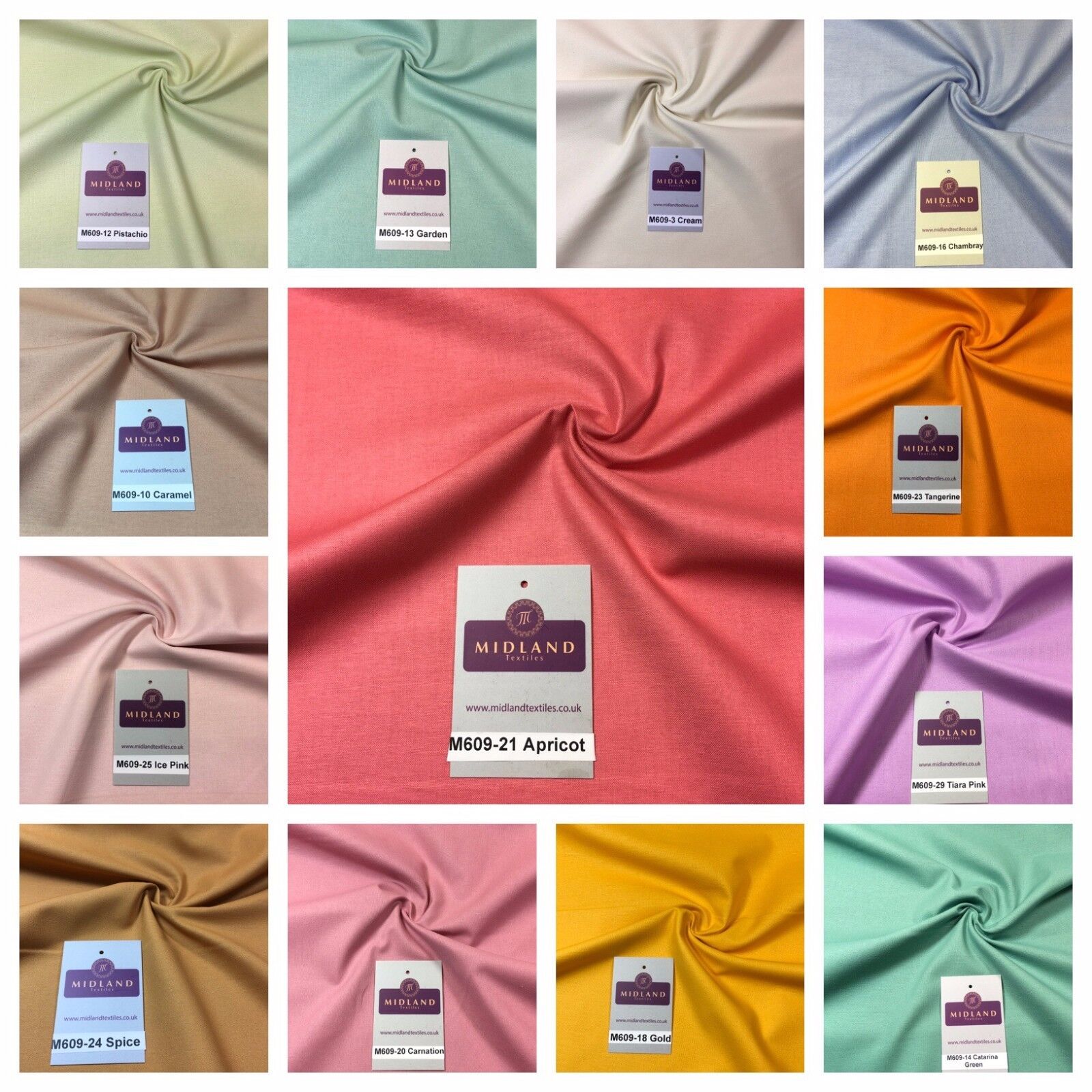 Plain Coloured True Craft 100% Cotton Dressmaking Patchwork Fabric 44' M609 lot2