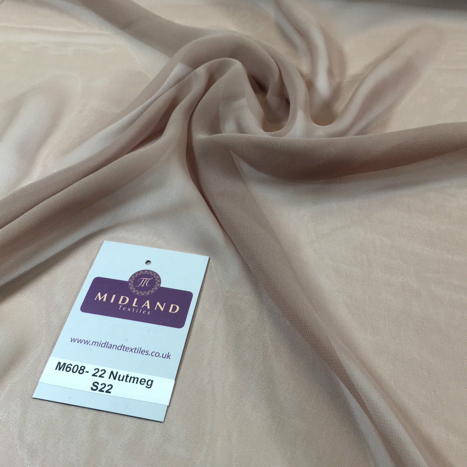 £2.50 Hi-Multi Caress Chiffon Sheer Fabric Semi-Transparent 42' M608 Mtex