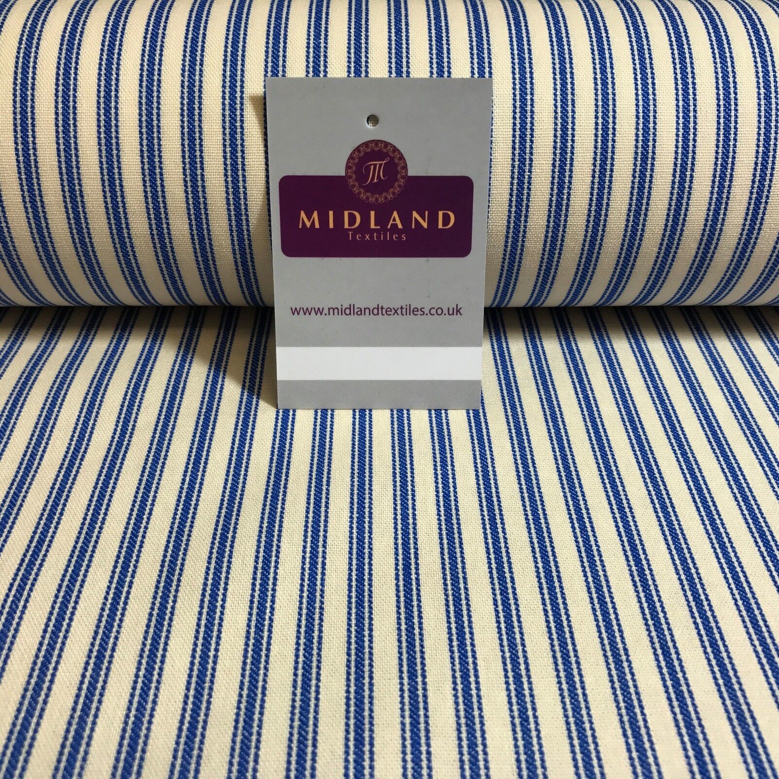 100% Cotton cream base canvas classic Striped Ticking fabric 45' M757