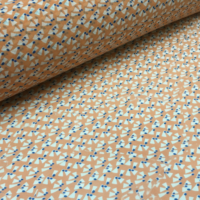 Salmon Printed Crepe chiffon Dress Fabric 150cm Wide MK1190-15 Mtex