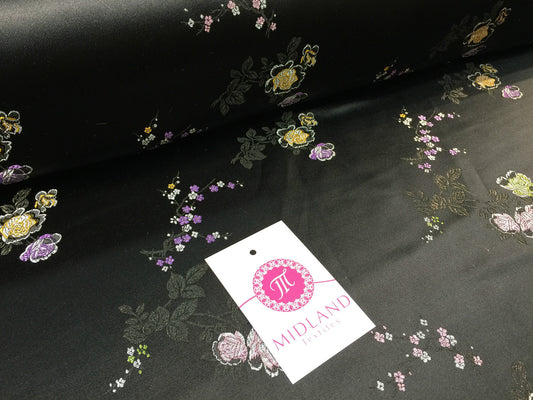 £7.99 Chinese Floral Blossom Oriental Brocade Satin 44" Wide  M241 Mtex
