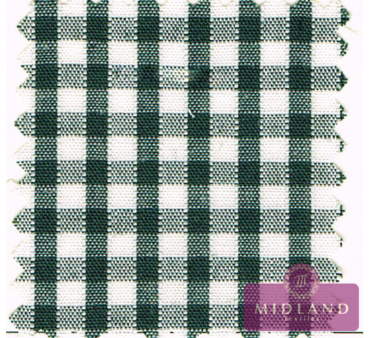 New 1/8 Gingham Polycotton Fabric  12 colours 44' wide Midtex M23 Mtex