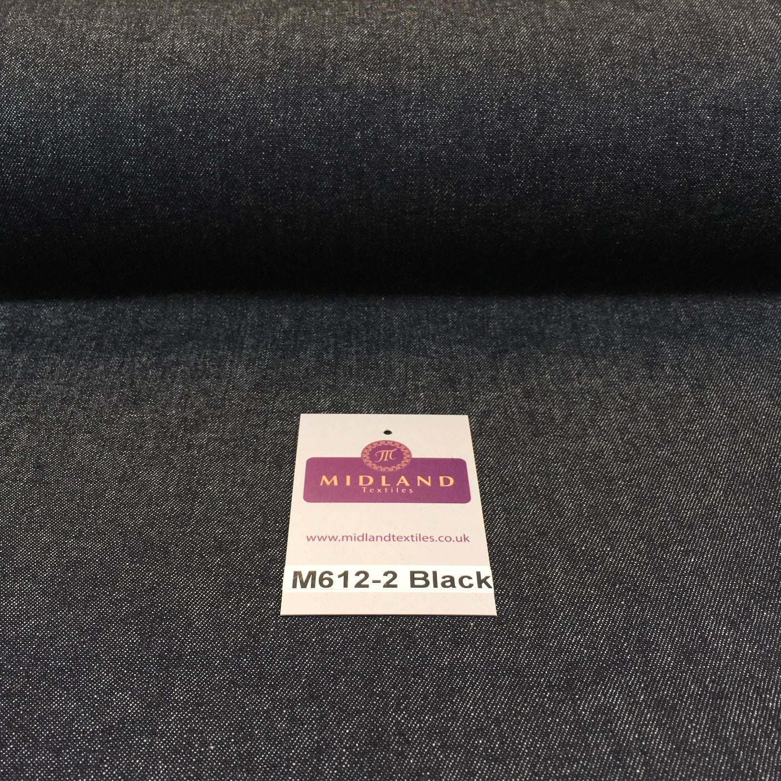 £9.00 7.5oz Indigo-Black Denim Midweight 100% Cotton Fabric 58'Wide  M612 Mtex