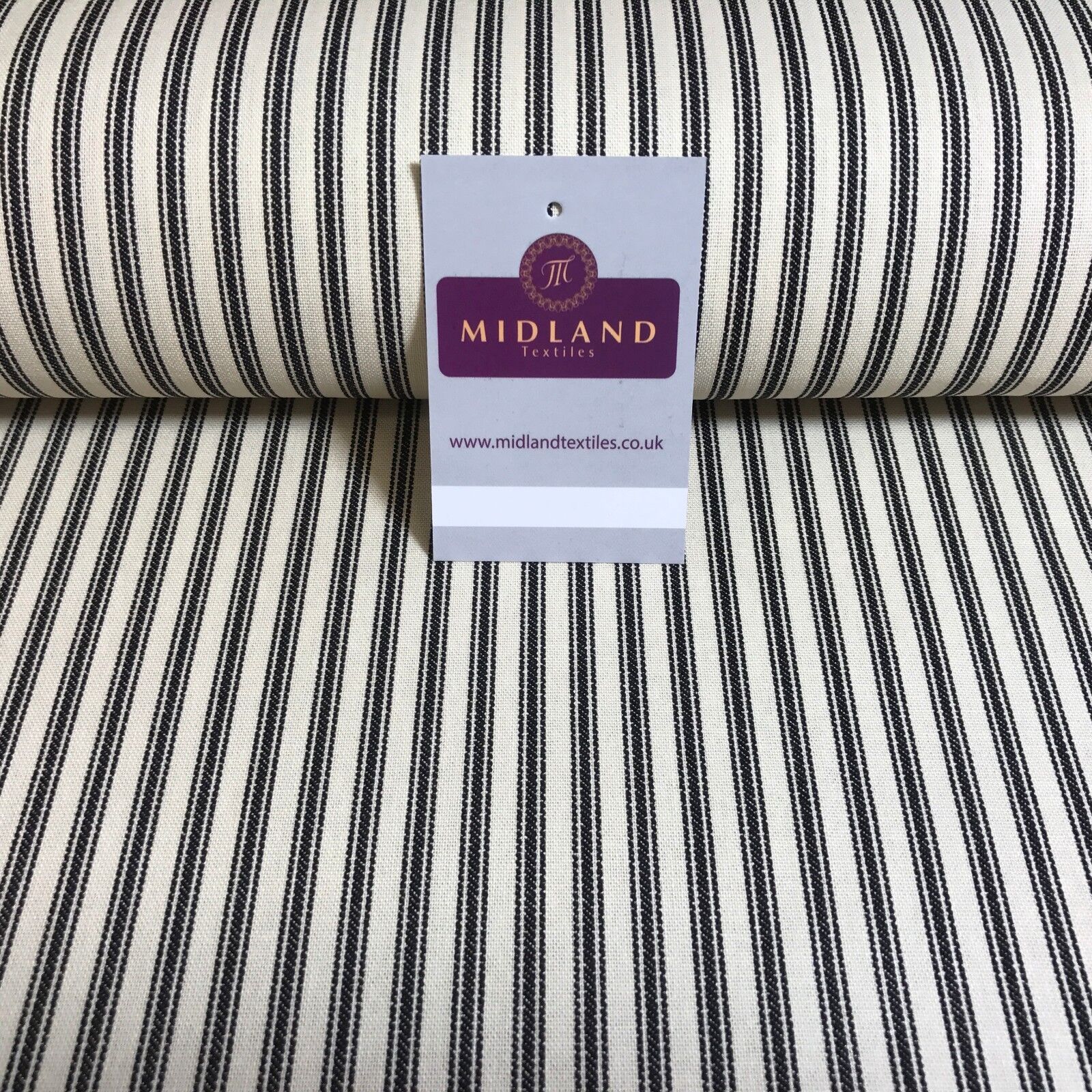 100% Cotton cream base canvas classic Striped Ticking fabric 45' M757