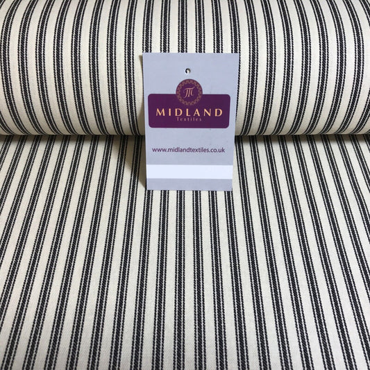 100% Cotton cream base canvas classic Striped Ticking fabric 45" M757