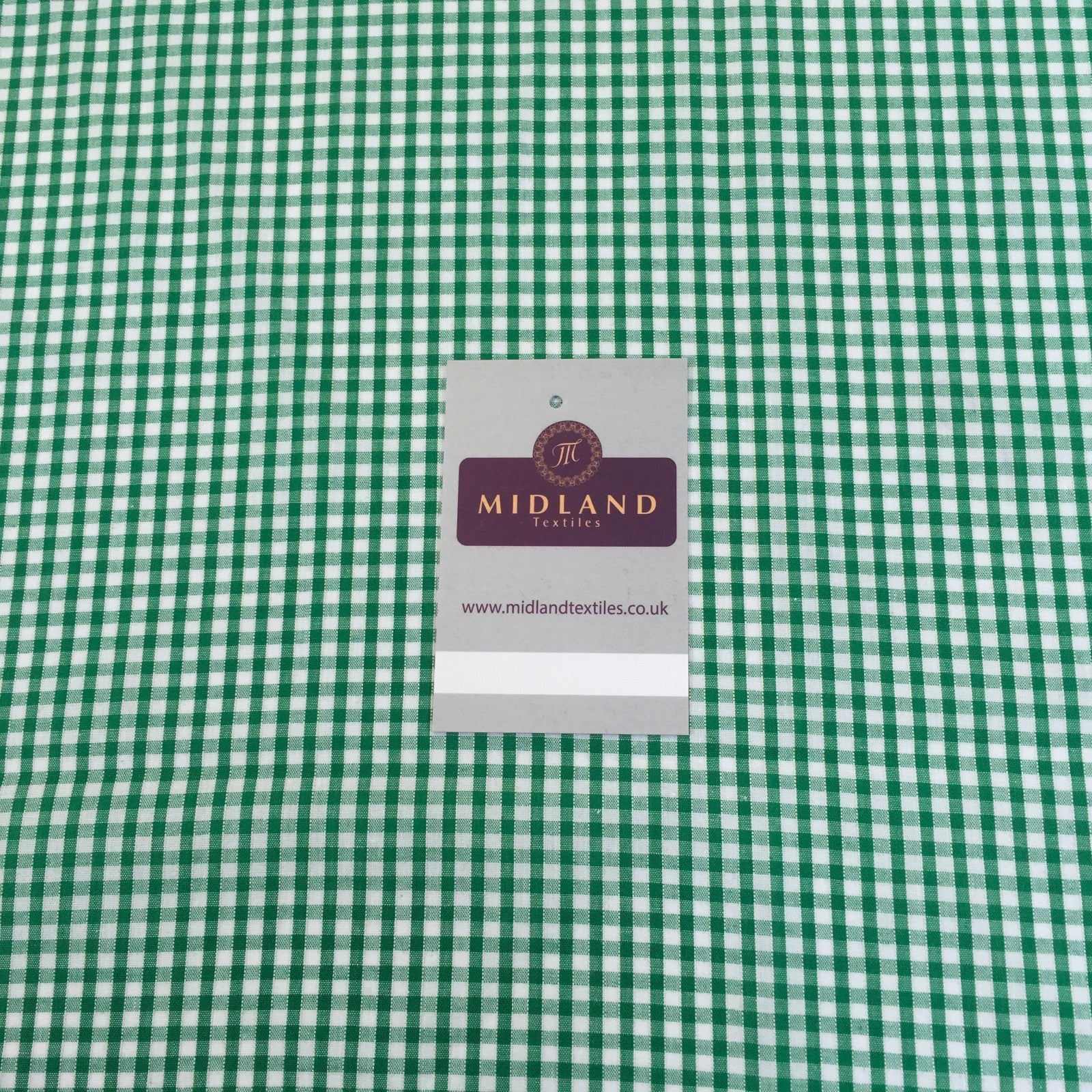 New 1/8 Gingham Polycotton Fabric  12 colours 44 wide Midtex M23 Mtex