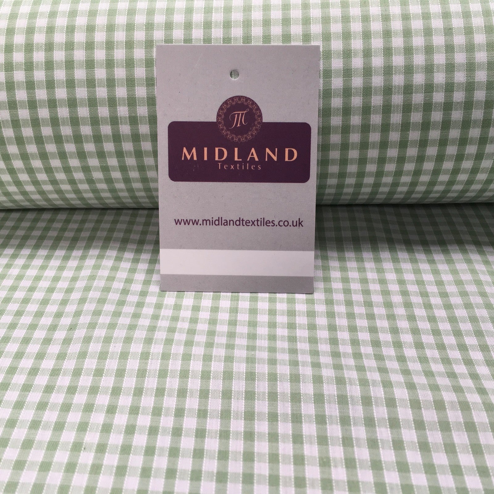 New 1/8 Gingham Polycotton Fabric  12 colours 44 wide Midtex M23 Mtex