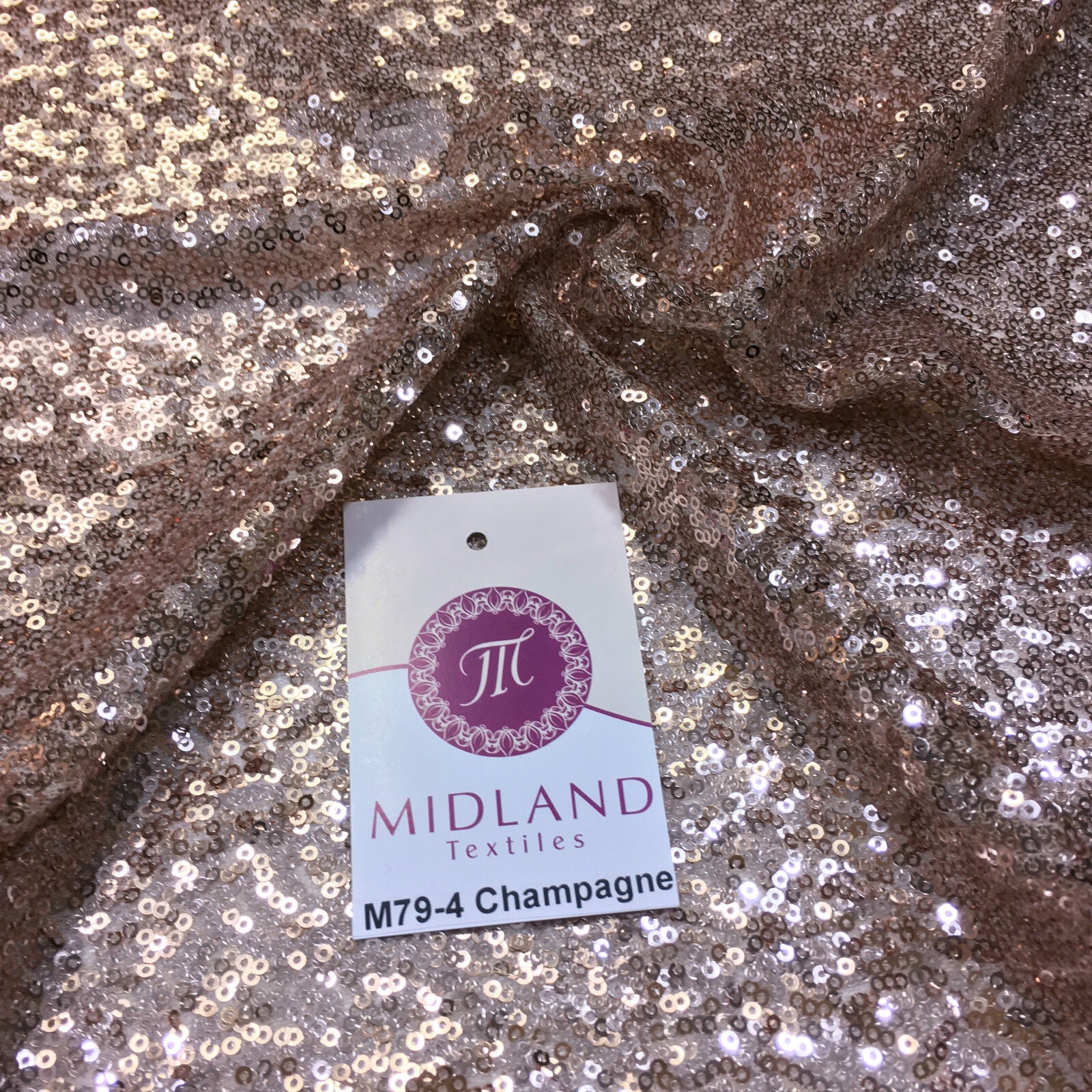 3mm Sewn On Allover Sequins On Net Fabric 48' Wide Dress Fabric M79 Mtex