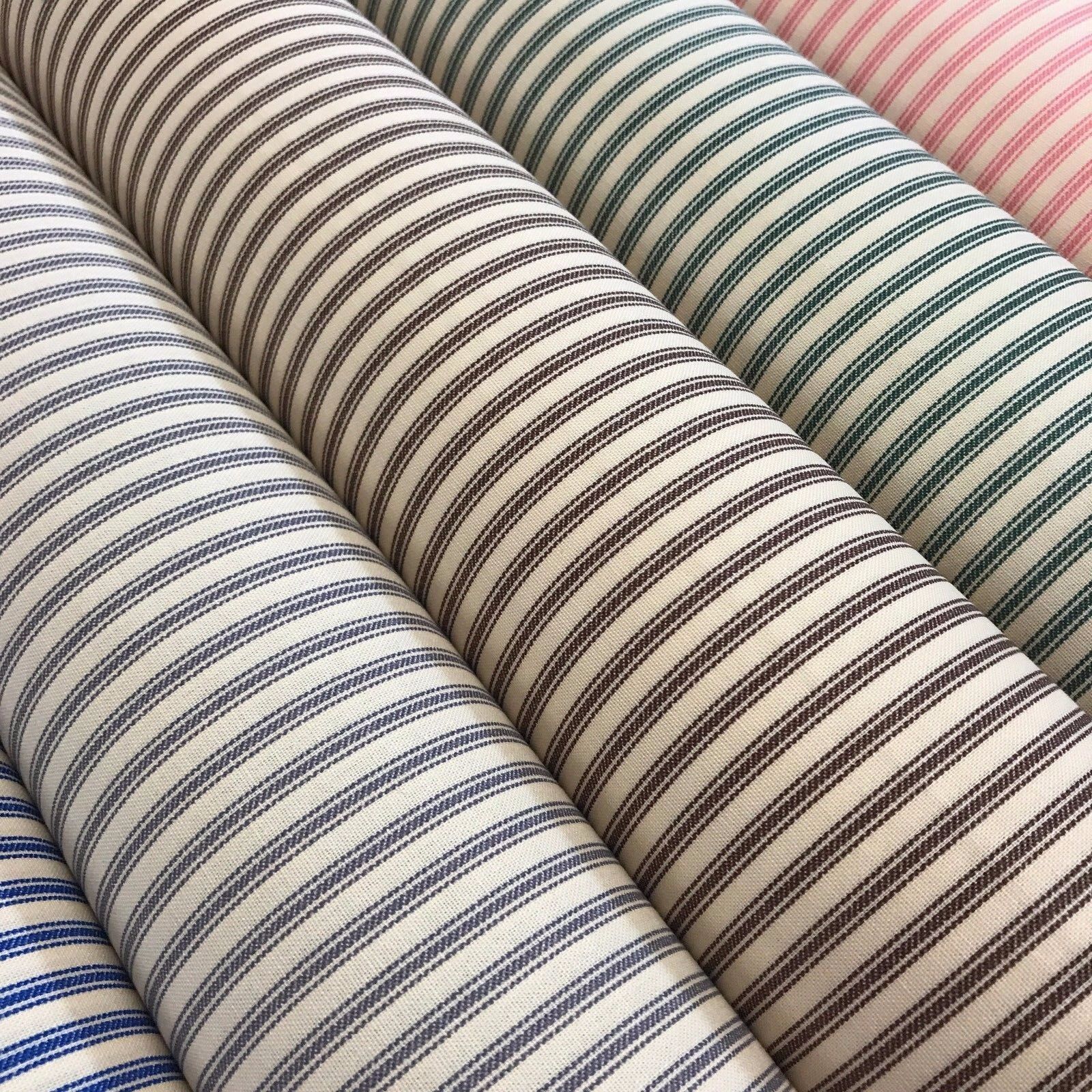 100% Cotton cream base canvas classic Striped Ticking fabric 45' M757