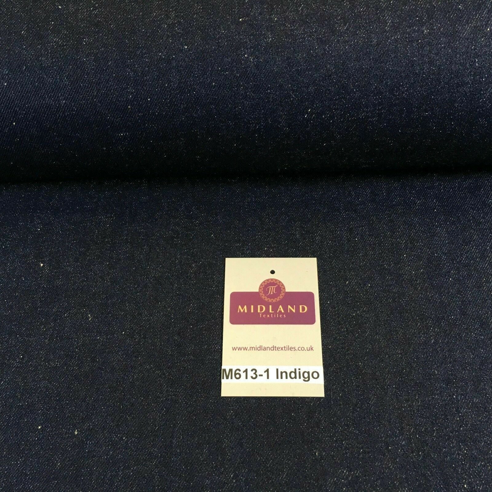 14oz Heavyweight Denim indigo Blue Heavyweight 100% Cotton Fabric 58' M613 Mtex