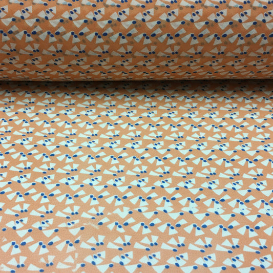 Salmon Printed Crepe chiffon Dress Fabric 150cm Wide MK1190-15 Mtex