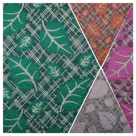 £7.50 Indian Gold Metallic leaf brocade waistcoat, jacket fabric 58" M709