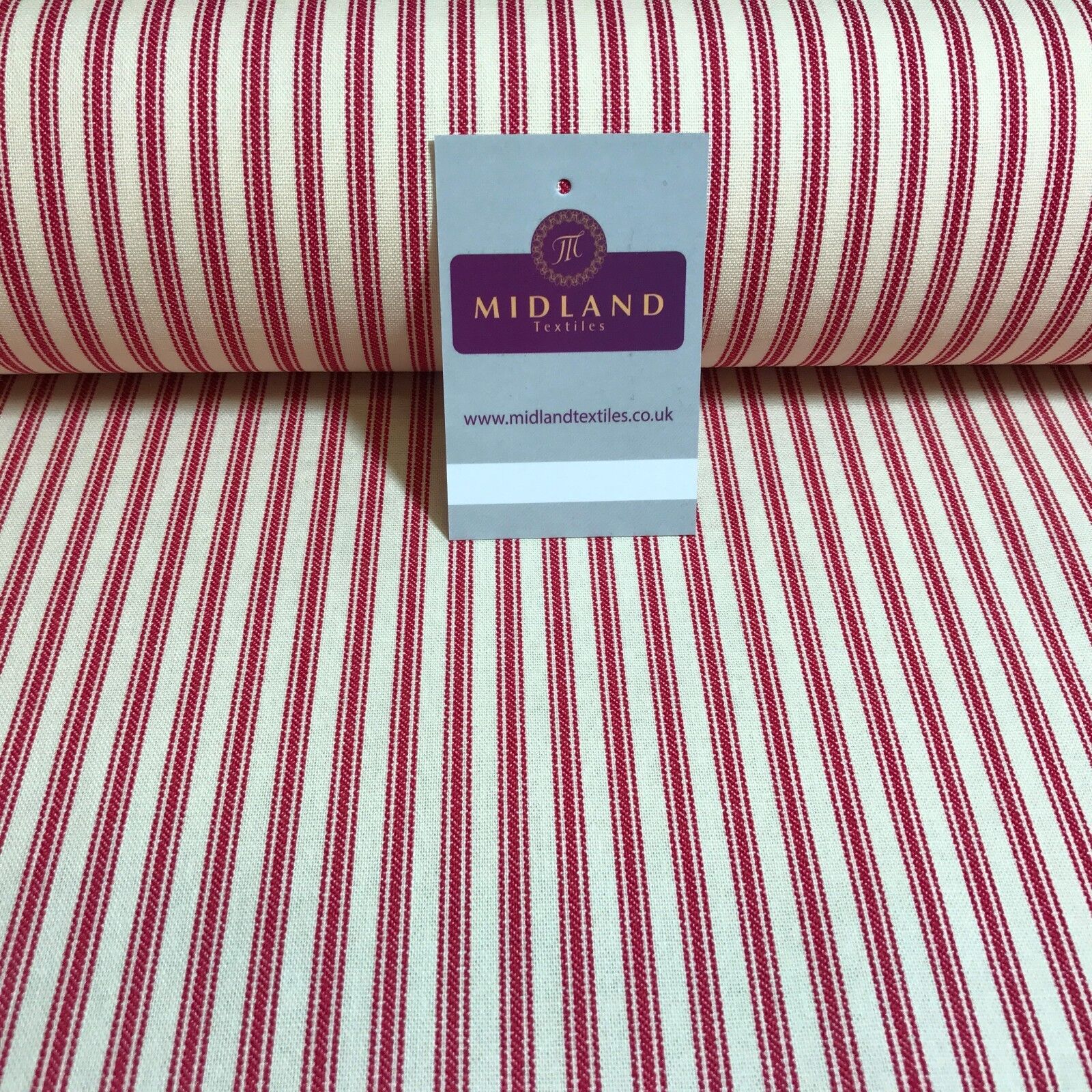 100% Cotton cream base canvas classic Striped Ticking fabric 45' M757