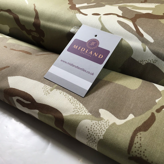 £9.25 Army Military Camouflage 100% Cotton Drill Medium Weight Fabric 58" M629