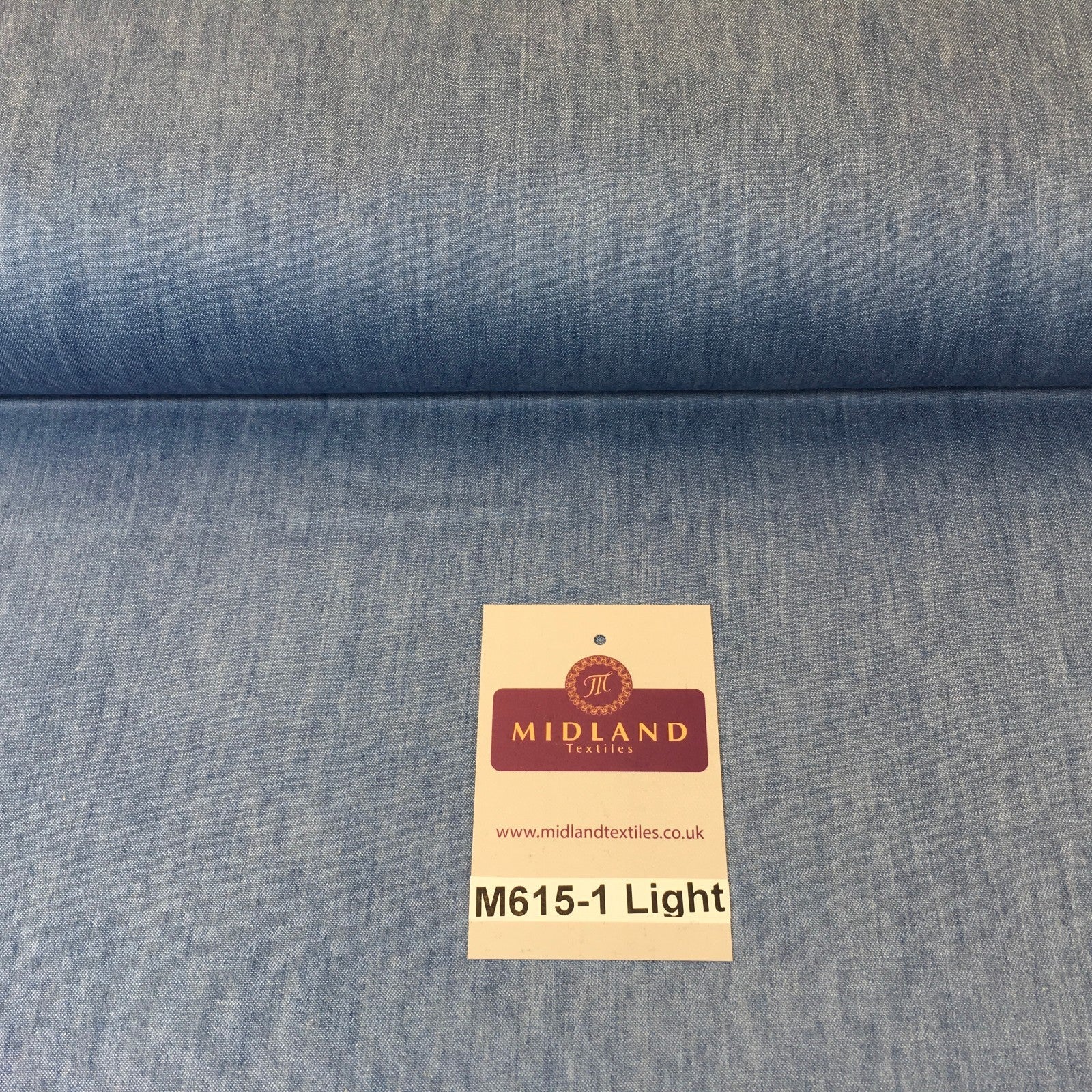 £8.50 4oz Washed Denim Light-medium-dark blue 100% Cotton Fabric 146cm M615