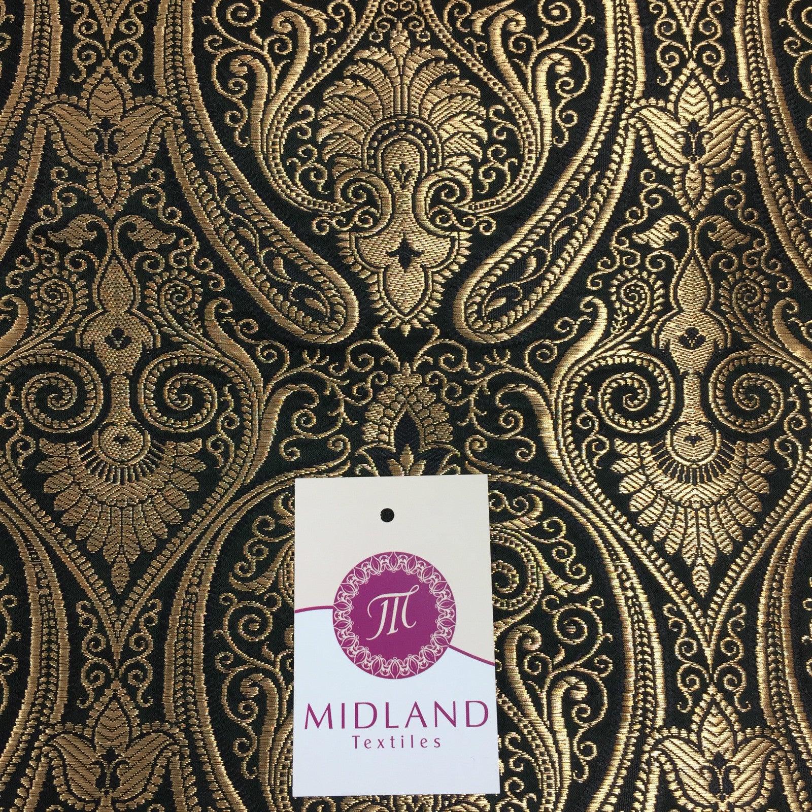 £14.99/m Luxury Gold Paisley Indian Banarsi Brocade Fabric M246 Metallic Bridal