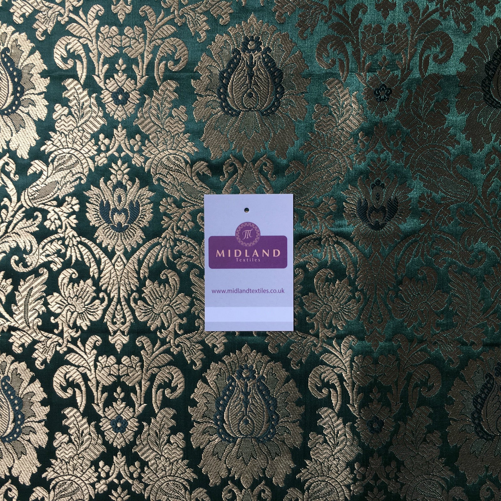 £14.99/m Gold Floral metallic Indian faux silk banarsi Brocade fabric 45'  M282