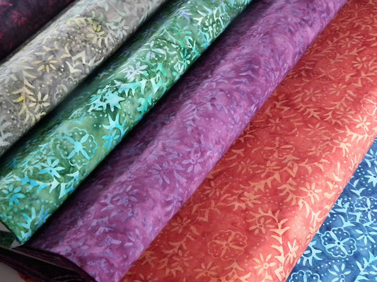 Fabric Freedom Floral Bali Batik Print Fabric 100% Cotton 40" Wide M533 Mtex