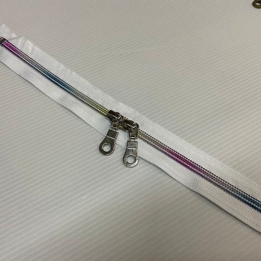 1pcs 12" 30cm Long Handbag 0 Zip Rainbow Black White Brass M1958