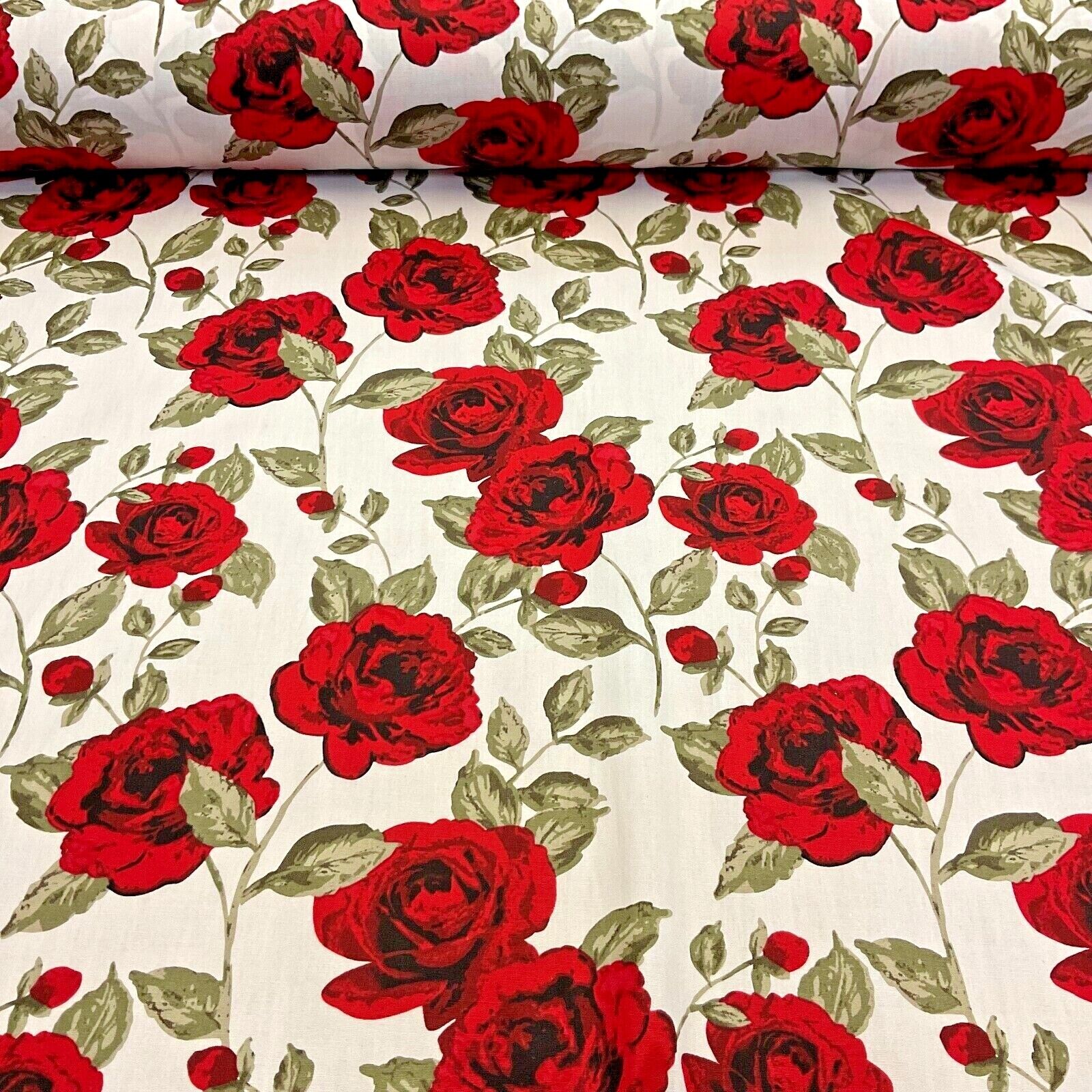 Vintage floral shabby chic rose printed 100% Cotton Poplin fabric 58' M535 Mtex
