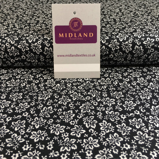 Black and White printed 100% Cotton Poplin Craft fabric 45" M733 Mtex