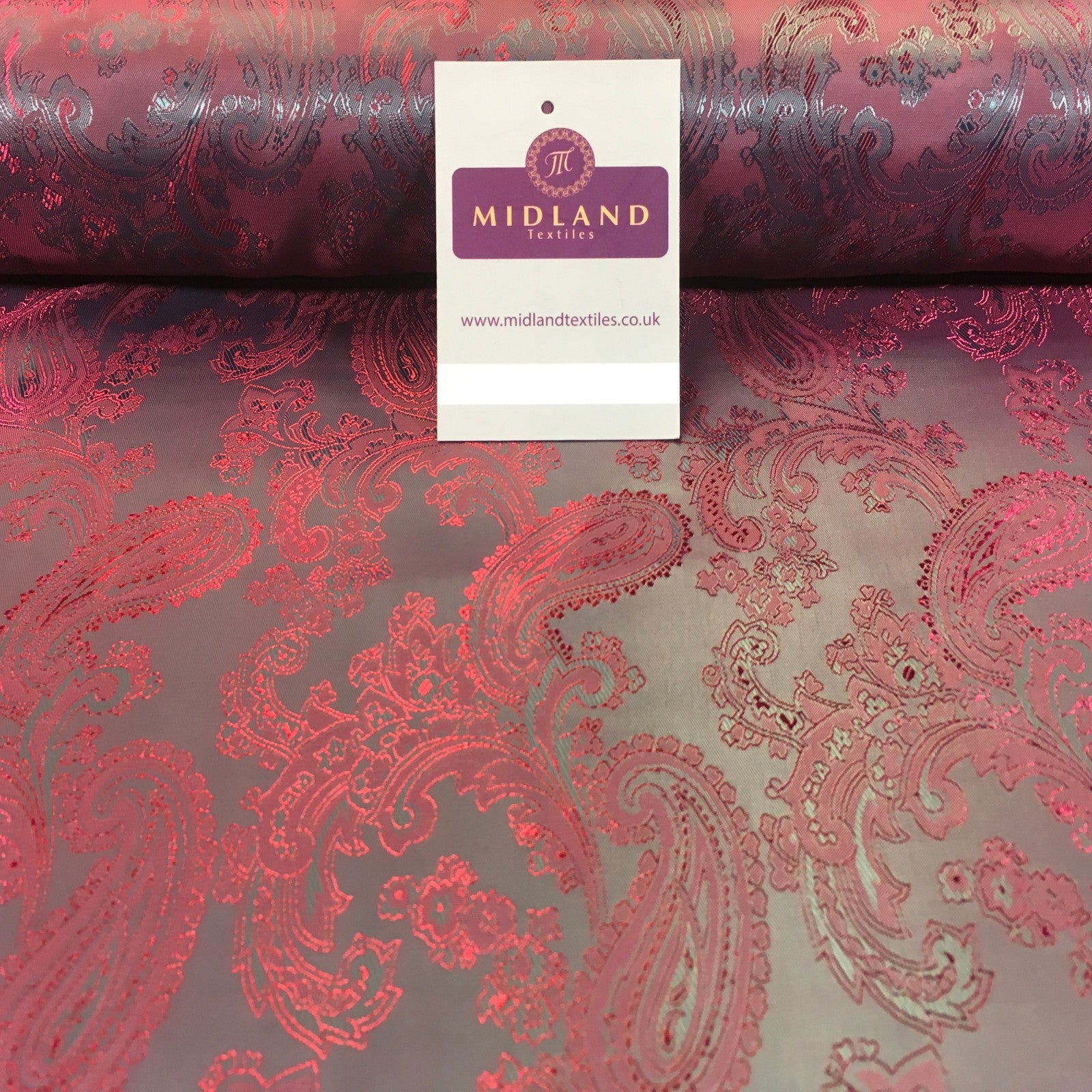 £6.25 Two Toned Paisley Metallic Jacquard Lining perfect for ties 56' Wide M771