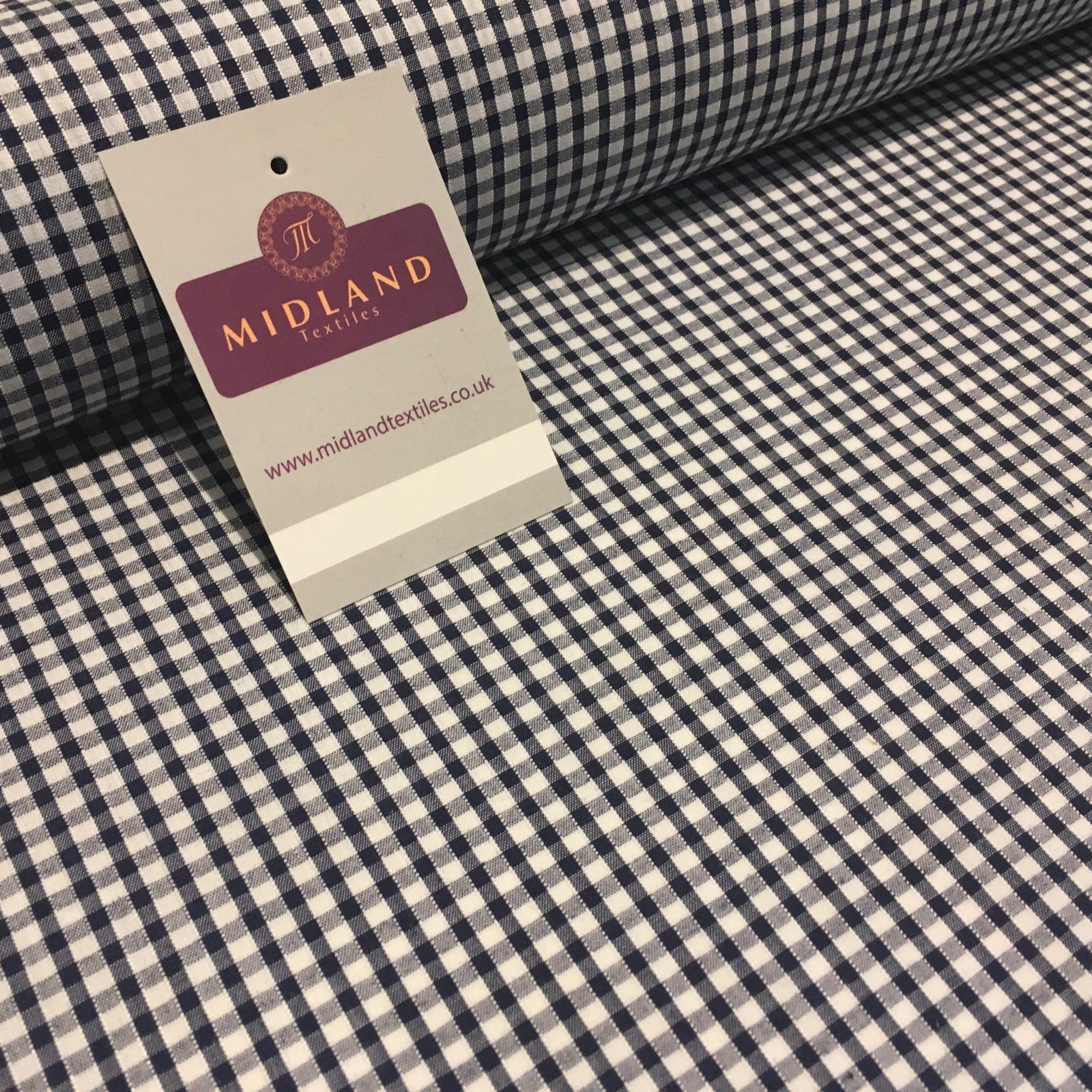 New 1/8  Gingham Polycotton Fabric  12 colours 44 wide Midtex M23 Mtex