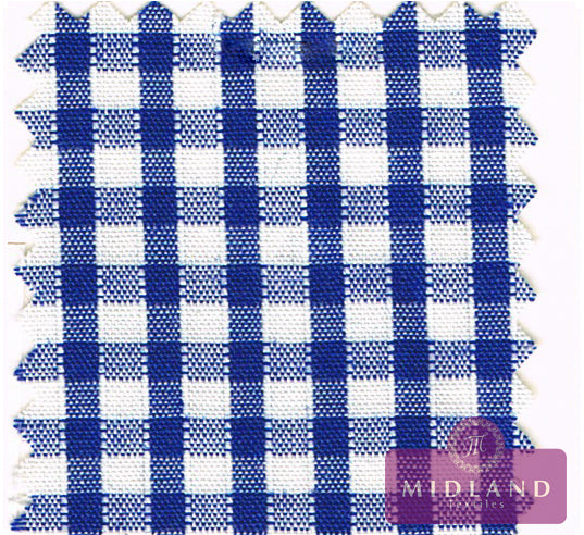 New 1/8  Gingham Polycotton Fabric  12 colours 44 wide Midtex M23 Mtex