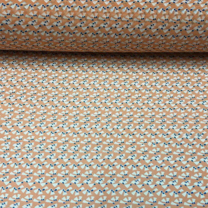 Salmon Printed Crepe chiffon Dress Fabric 150cm Wide MK1190-15 Mtex