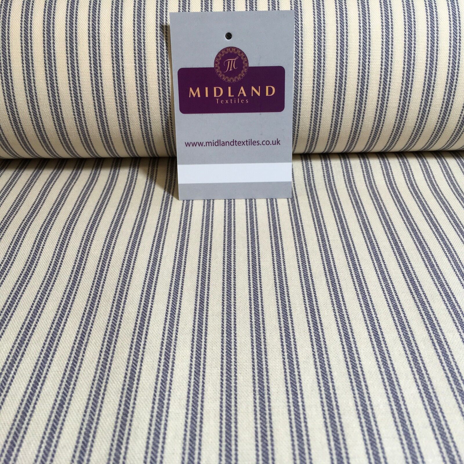 100% Cotton cream base canvas classic Striped Ticking fabric 45' M757