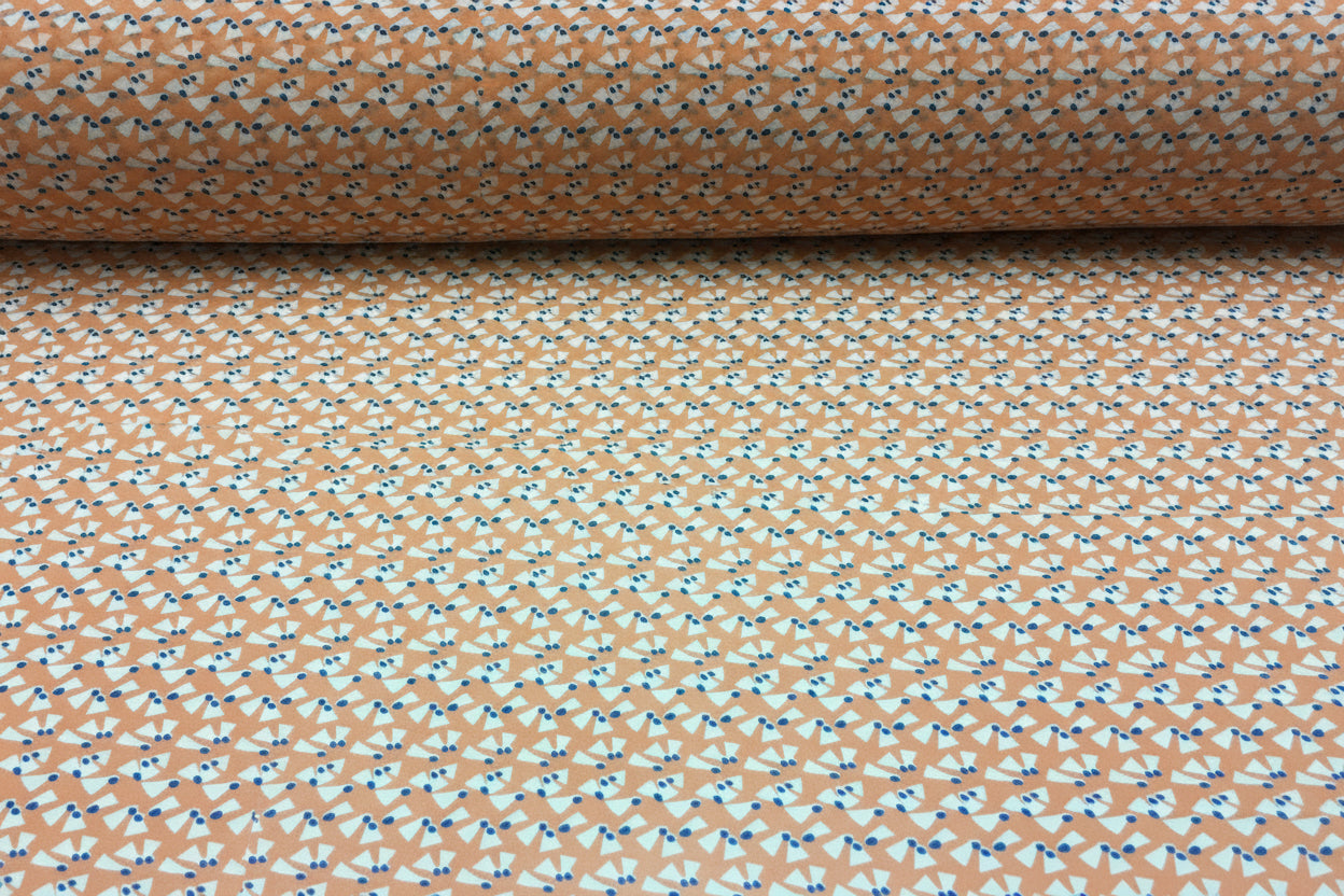 Salmon Printed Crepe chiffon Dress Fabric 150cm Wide MK1190-15 Mtex