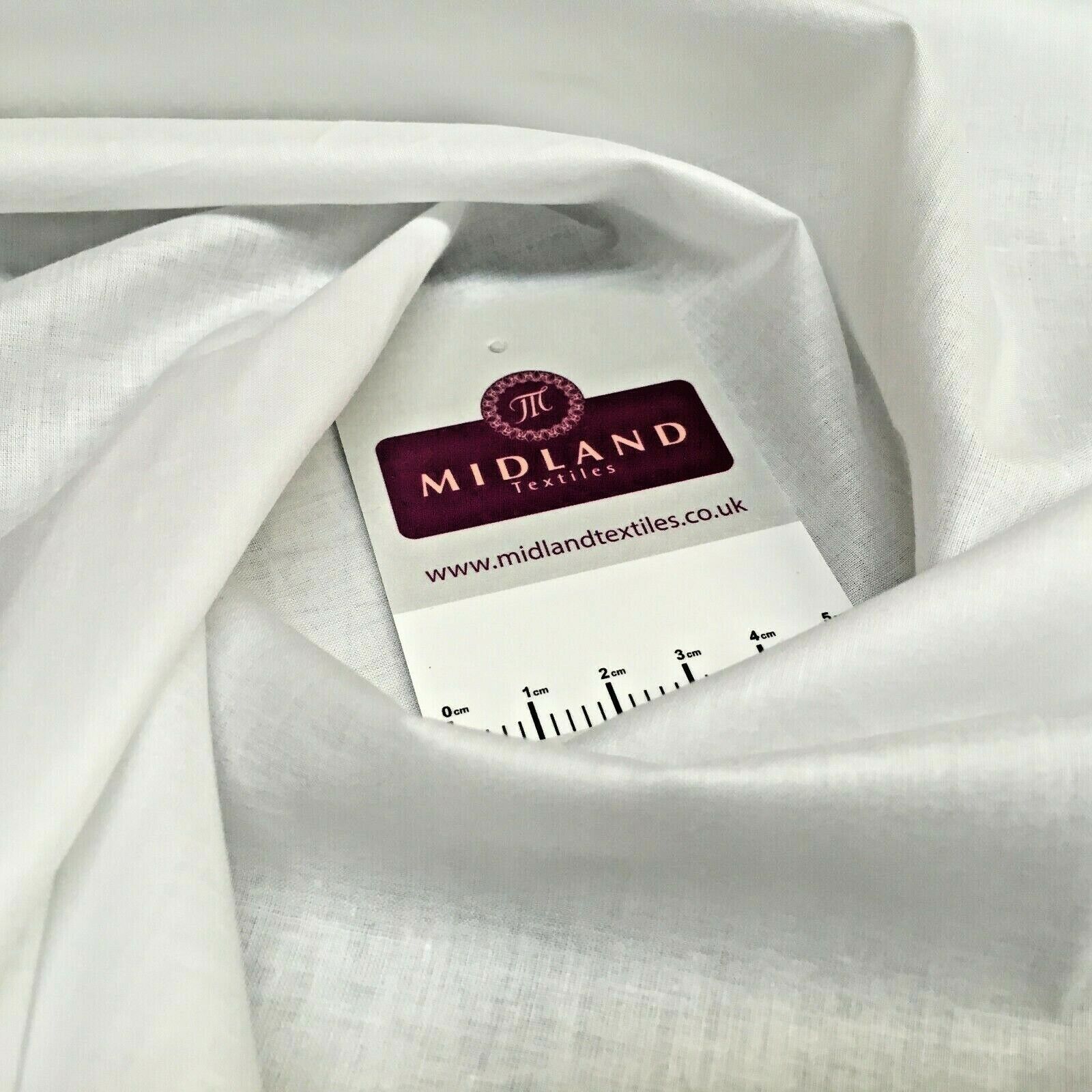 Plain Pre Shrunk Lightweight Egyptian 100% Cotton 104cm Wide Mtex M1506