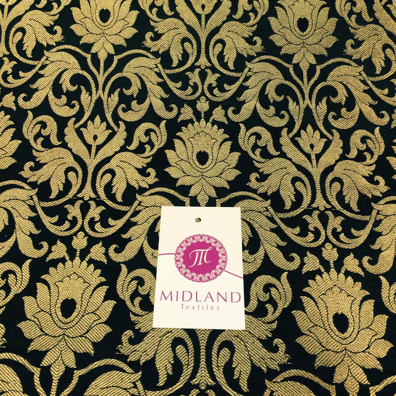 Indian floral ornamental gold metallic Banarsi brocade 44 inches wide M374 Mtex