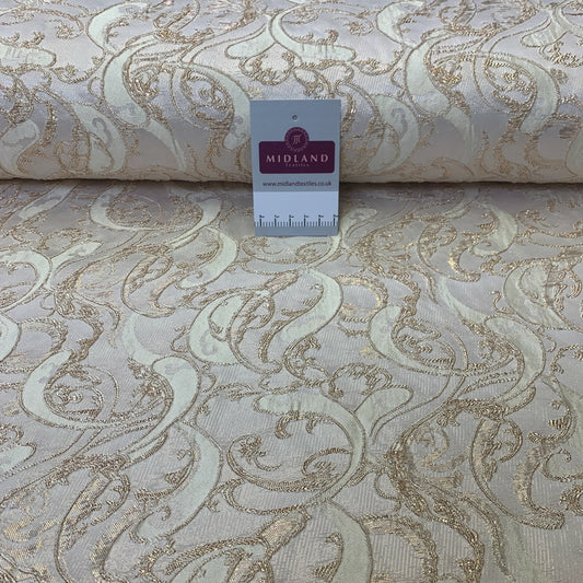 £15 Lurex Ornamental Brocade wedding fabric M1498 Mtex