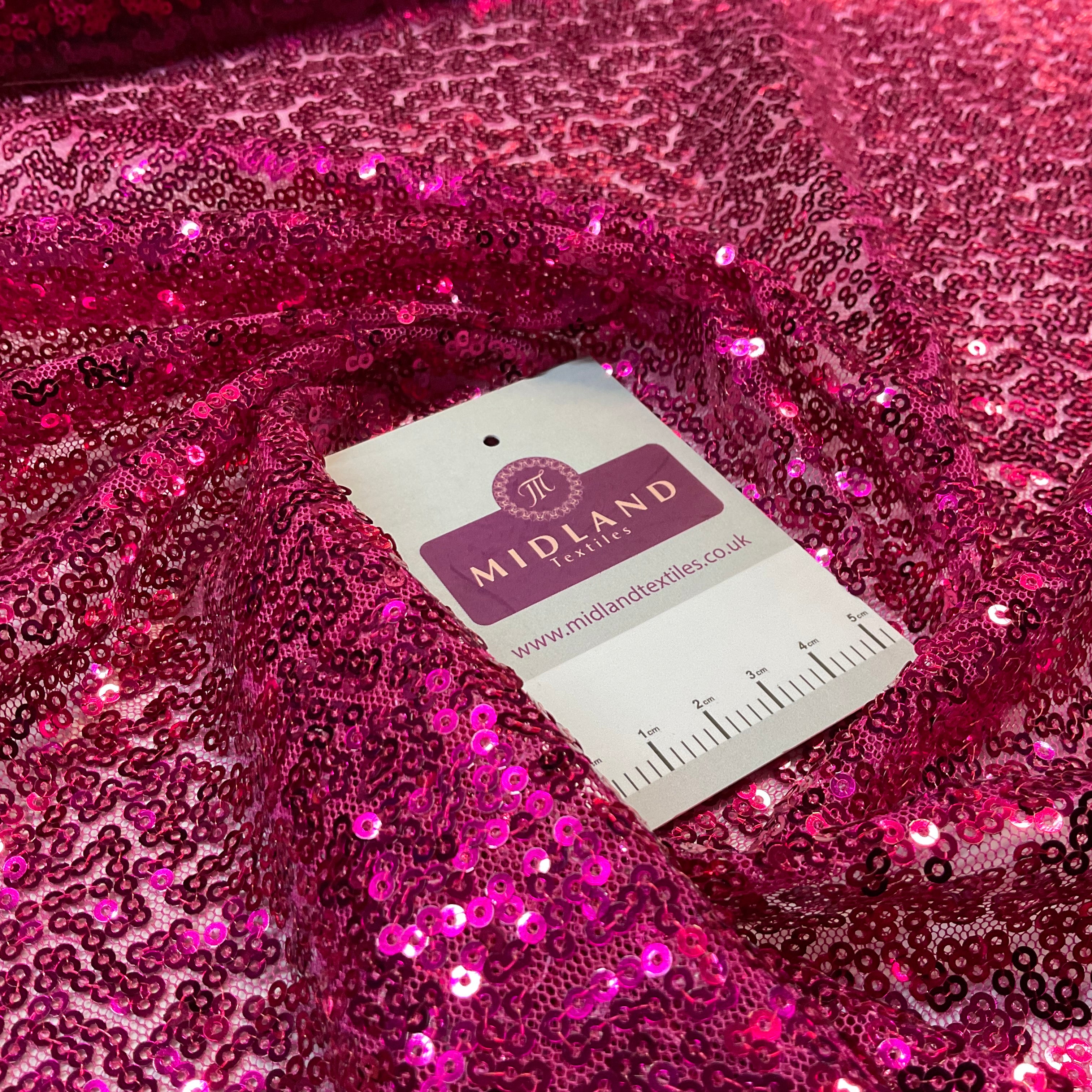 SENSATIONAL 3MM SEW ON ALL OVER SEQUINS ON NET FABRIC 50