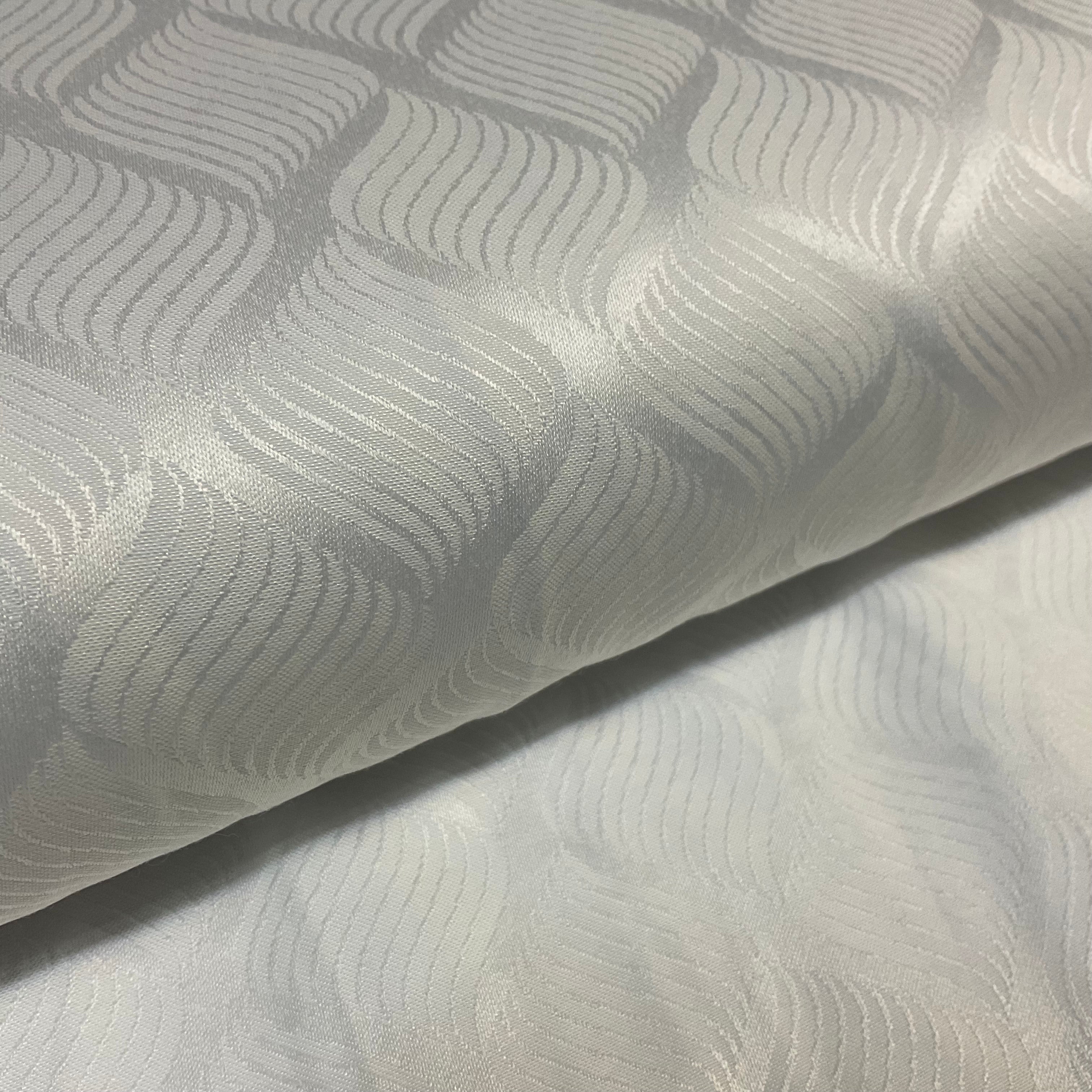 White Superfine Giza Cotton Jacquard Pre-Shrunk fabric 150cm Wide M2102