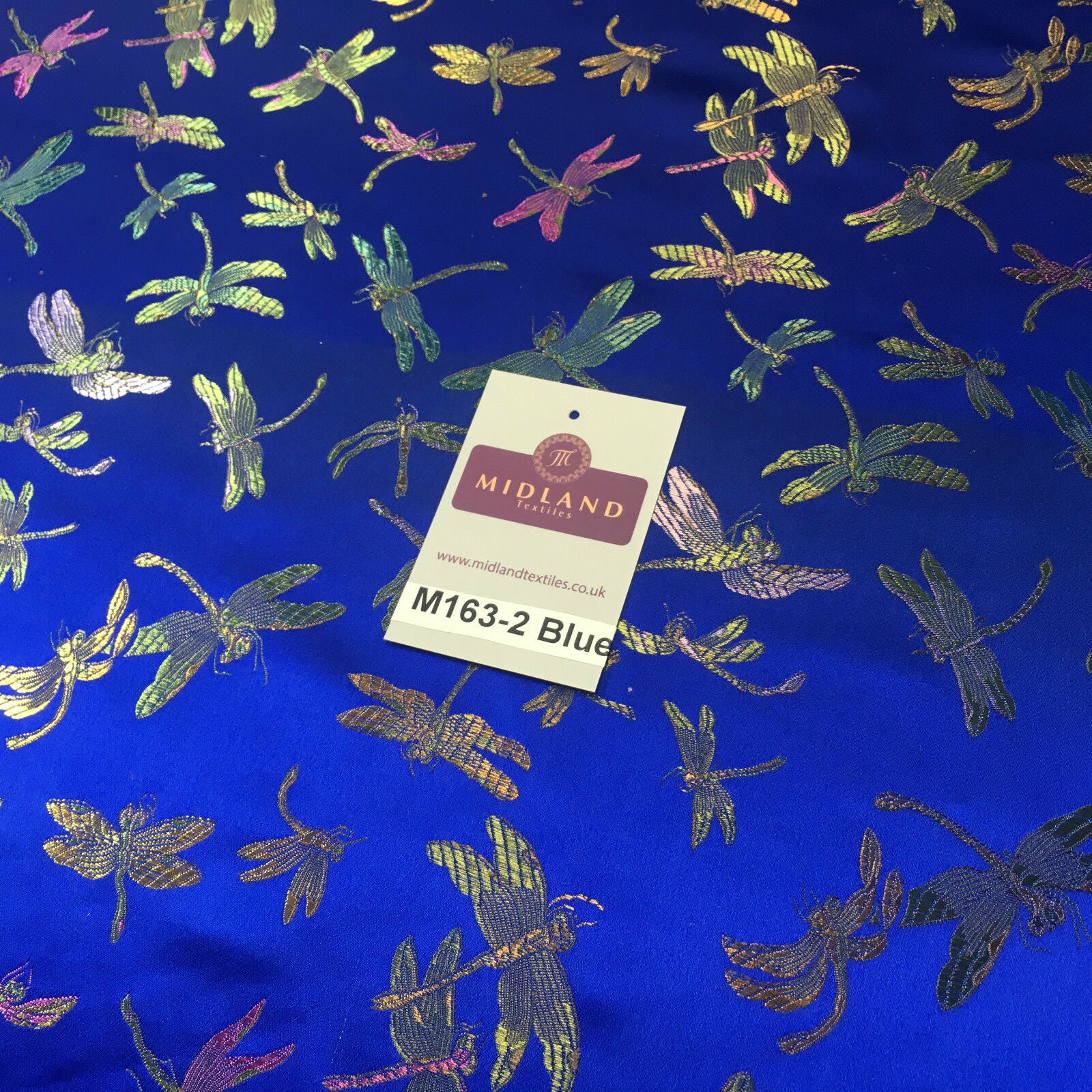 CHINESE ORIENTAL GOLD DRAGONFLY BROCADE SILKY SATIN DRESS FABRIC 44' M163