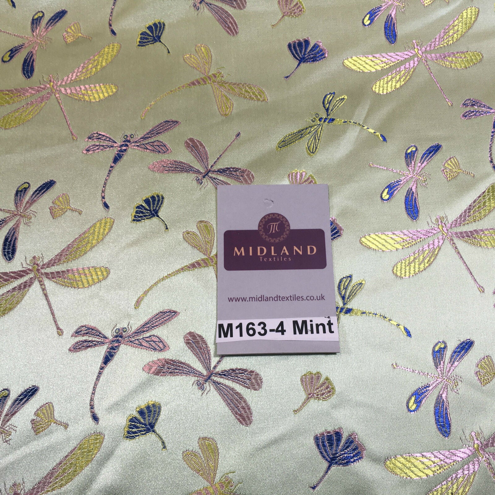 CHINESE ORIENTAL GOLD DRAGONFLY BROCADE SILKY SATIN DRESS FABRIC 44' M163