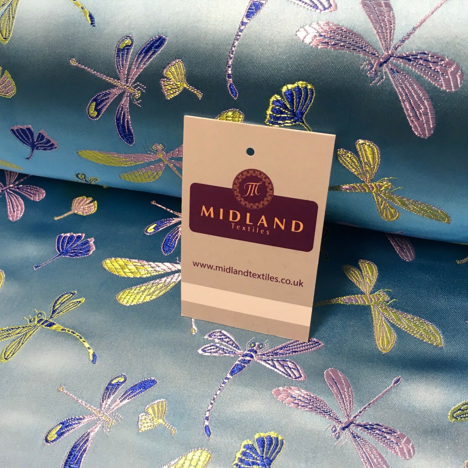 CHINESE ORIENTAL GOLD DRAGONFLY BROCADE SILKY SATIN DRESS FABRIC 44' M163