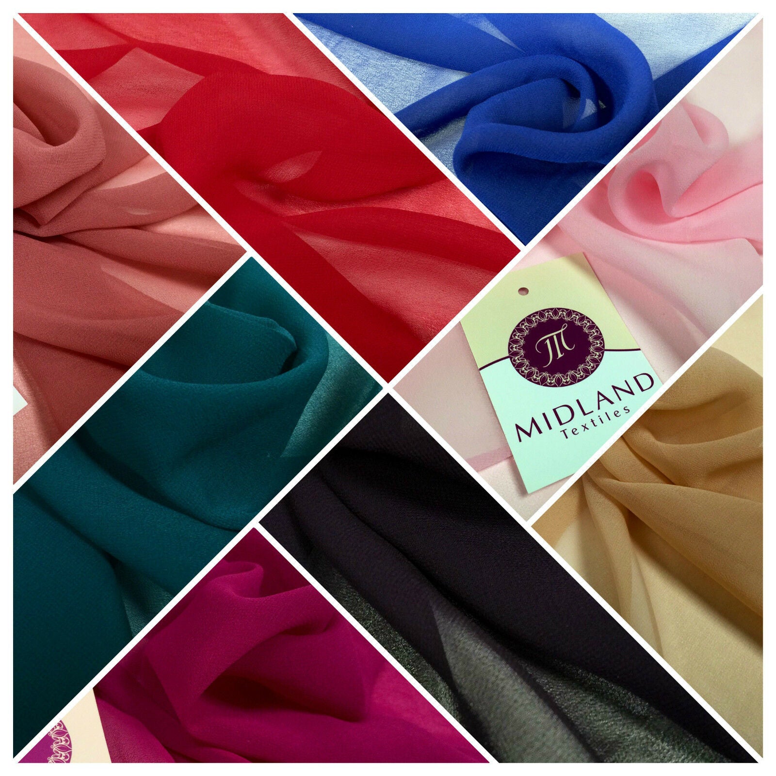 Moss Crepe Chiffon Sheer Fabric Semi-Transparent 44' 100% Polyester M430 Mtex